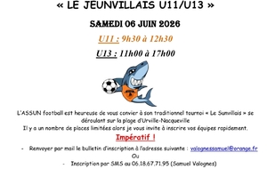 /!\ ANNULATION/!\ U13 - Sunvillais - tournoi sur la plage d'Urville Nacqueville