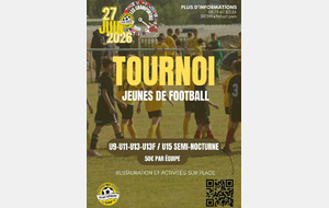 ANNULATION CAUSE CANICULE !!!!  U9 - Tournoi LES CRAMPONTOIS 2026 (horaires à confirmer) + participation de 7€