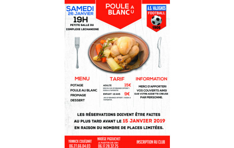 SOIRÉE ANIMÉE POULE AU BLANC