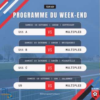 Programme du 18, 19 et 20 Octobre