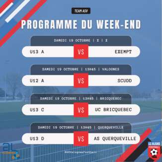 Programme du 18, 19 et 20 Octobre