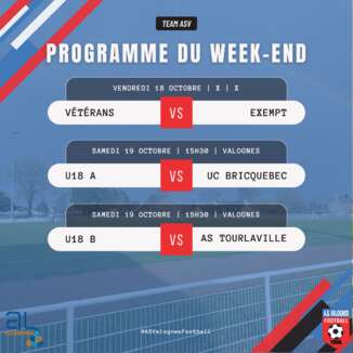 Programme du 18, 19 et 20 Octobre