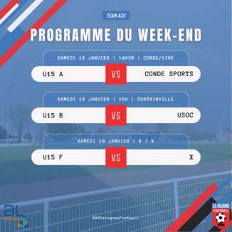 Programme du 17, 18 et 19 Janvier