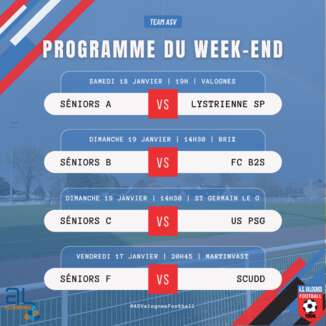 Programme du 17, 18 et 19 Janvier